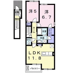 磯ノ浦駅 徒歩18分 2階の物件間取画像